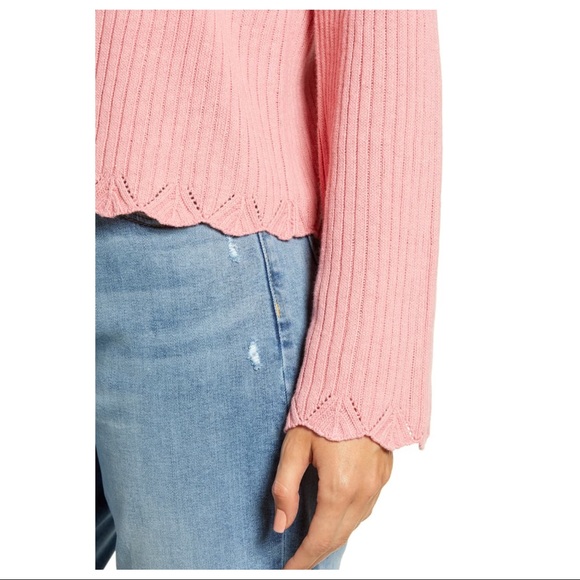 NEW RACHEL PARCELL PINK RIB KNIT SWEATER - Picture 4 of 10